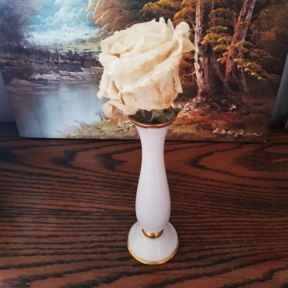 Lindner Kueps Bavaria Germany Vase, Cream Bone China Vase, Single Flower Vase